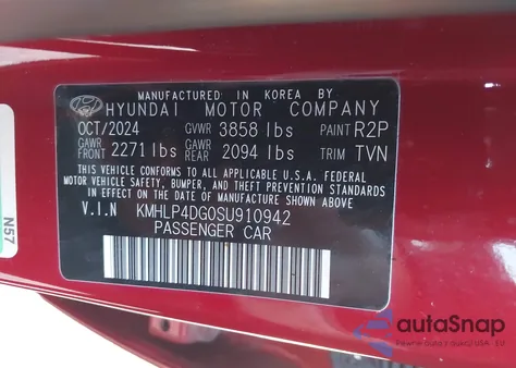 2025 Hyundai Elantra Limited z USA, uszkodzony, nr VIN KMHLP4DG0SU910942